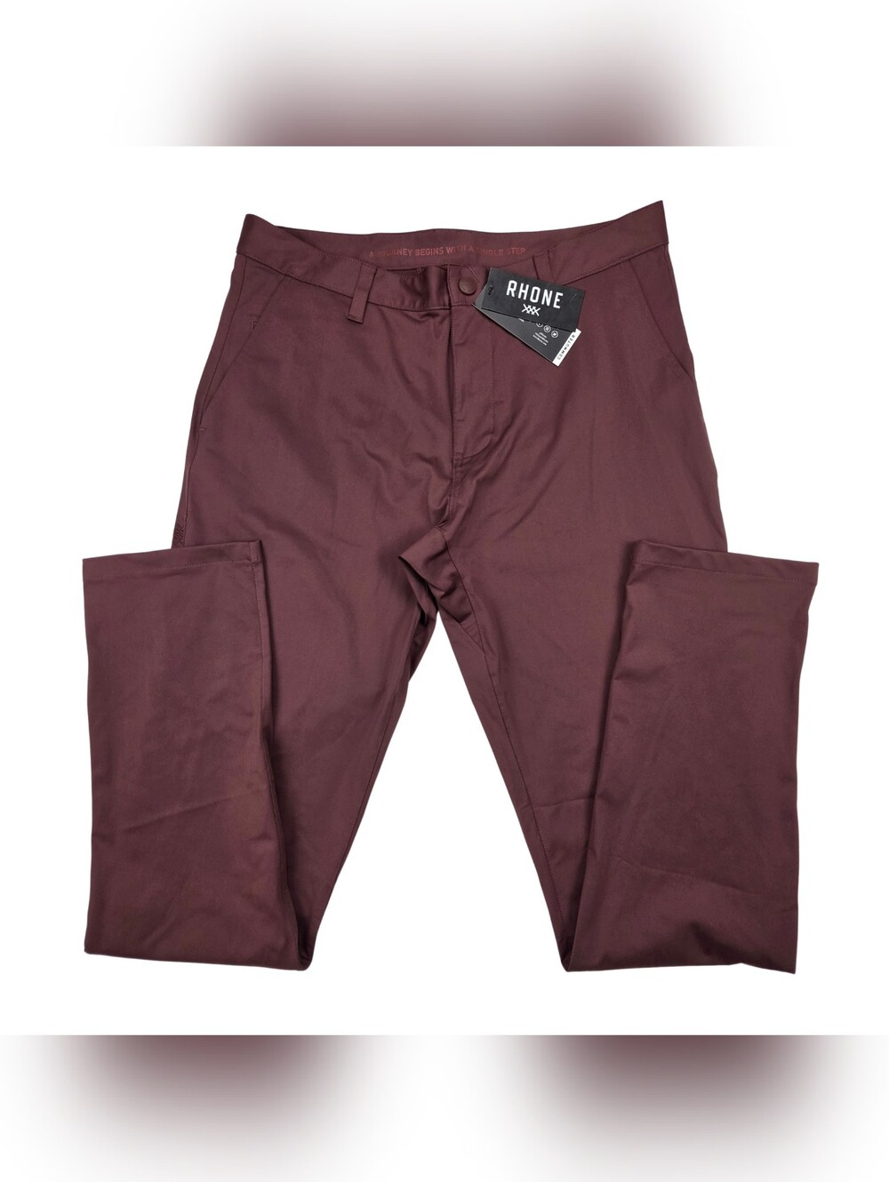 Rhone Commuter Pants Mens 33x32 Red Slim Flex-Knit Performance Casual Chinos NWT